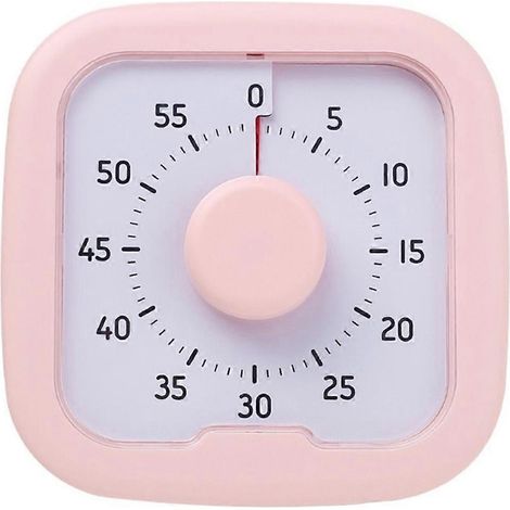 Minuteur visuel 60 minutes, chronomètre, réveil, compte à rebours rose (1/5)