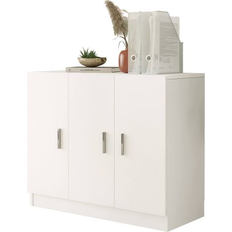 Armadio Multiuso Grande Olana, Appendiabiti, 2 Ripiani, Apertura Battente, 89x74h cm Bianco