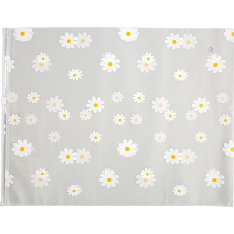 30 Pochettes Zip en Plastique Givré Motif Marguerite Réutilisables Légères Portables pour Emballage de Vêtements, Sachets Transparents pour Chemises (1/5)