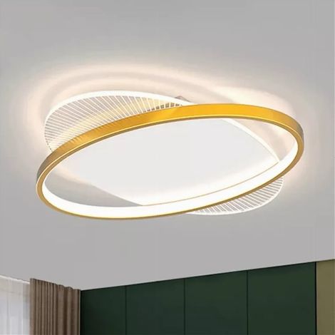 TrAdE Shop Traesio - Plafoniera Led 28 W Rotonda Oro Moderno Lampadario Soffitto Luce Naturale 71019 - (1/5)
