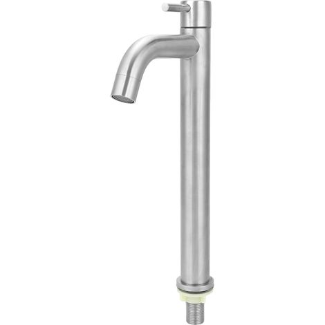 Robinet d'eau froide G1 à poignée unique de 5 cm (2 pouces) en acier inoxydable pour évier de salle de bain ou de cuisine