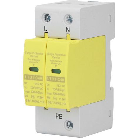 Parafoudre 2P AC420V Protection Surtension Haute Précision Paratonnerre Maison (1/5)
