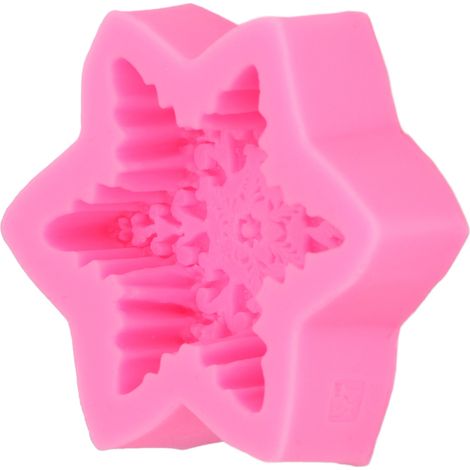 Moule à Fondant 3D Flocon de Neige Silicone Premium Résistant Flexible Antiadhésif pour Gâteau Chocolat Bonbon, Moule Pâtisserie Durable Multiusage (1/5)