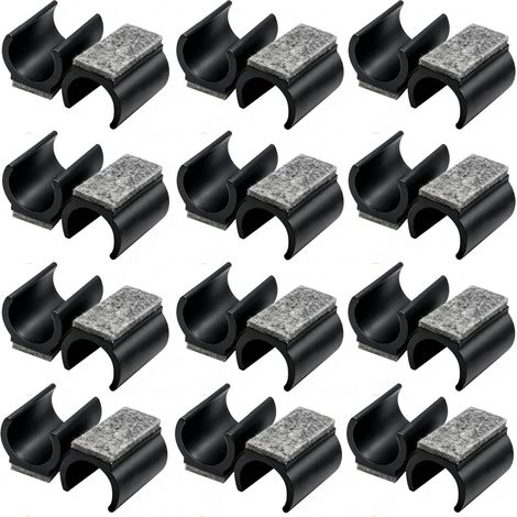 24 Pièces Patins de Chaise Cantilever en Feutre, Patins Pied de Chaise en Forme U Plastique 25 mm, Embouts Pieds de Chaise Tubulaires, Protection Sol et Réduction de Bruit (1/5)