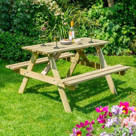 Rowlinson Traditional Picnic Table 1.2m (1/5)