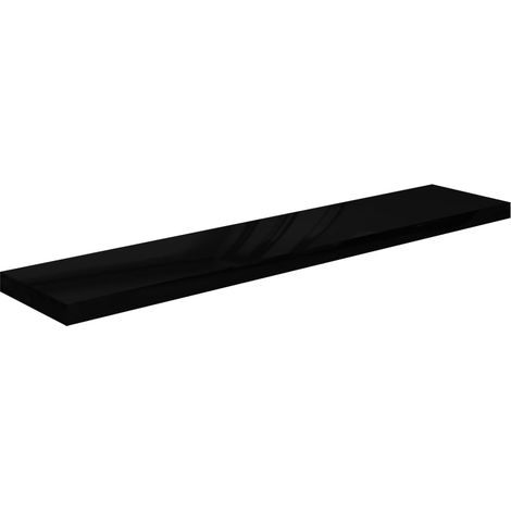 Étagère murale,Étagère flottante Noir brillant 120x23,5x3,8 cm MDF CFW85567 (1/5)