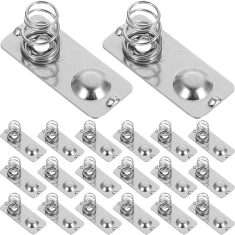 20 plaques de Ressorts pour Piles AAA : Contacts à Ressort de Conversion négatif/Positif, Plaque de borne de Rechange 0,83 x 0,35 po pour télécommandes, horloges et Jouets (Entretien). (1/5)