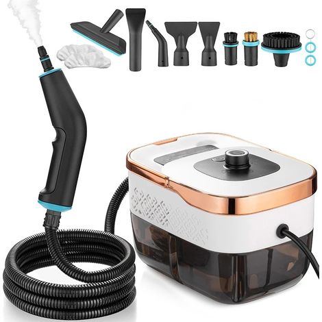 105 ° C Nettoyeur vapeur haute pression, chaleur rapide 15s, 6 niveaux, comprend des accessoires et des pièces détachées, pour tissus, appareils électroménagers, hottes, Blanc (1/4)