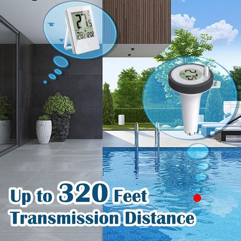Poolthermometer – Wassertemperaturmesser – Kabellos schwimmend – Kabelloses digitales Schwimmthermometer – Gut ablesbare Temperaturanzeige für drinnen und draußen – Für Schwimmbäder, Whirlpools, klein (1/5)