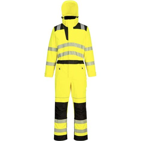 Tuta antipioggia alta visibilità PORTWEST PW3 Giallo / Nero XXXL