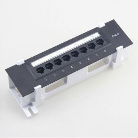 Panneau De Prise Réseau - 8 Ports Rj45 - Compatible Cat6 Cat5e Cat3 - Montage Murale En Laiton - Plug And Play (1/3)