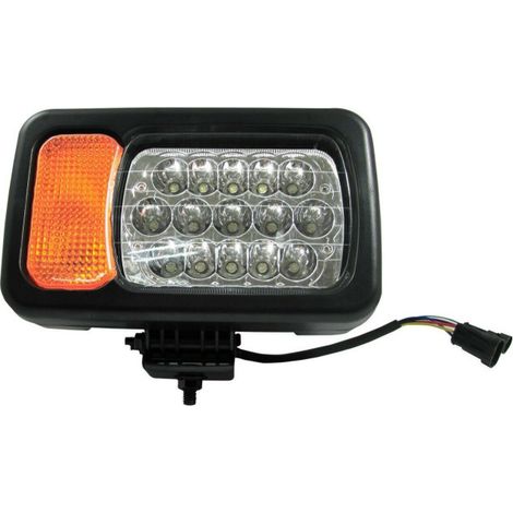 Rechter Scheinwerfer, 16 LEDs, Abblend- und Fernlicht, Blinker, Reflektor, geeignet für Traktor, Mähdrescher, Bagger und andere.