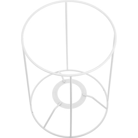 White Metal Lampshade Frame Height 20 cm, Round Frame Diameter 14 cm for Table Lamp and Suspension, Inner Socket Holder 4 cm/6 cm (1/5)