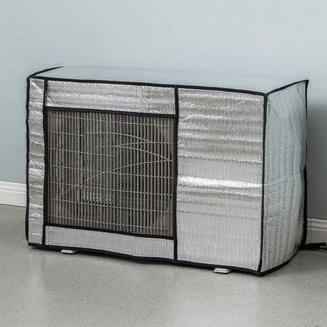 Außenabdeckung für Klimaanlagen, reflektierender Aluminiumschutz, beständig gegen Regen, Sonne, Schnee, Wind und Staub, wärmeisolierend, wasserdicht, UV-Schutz, einfach zu montieren, feststehend, ganz (1/5)