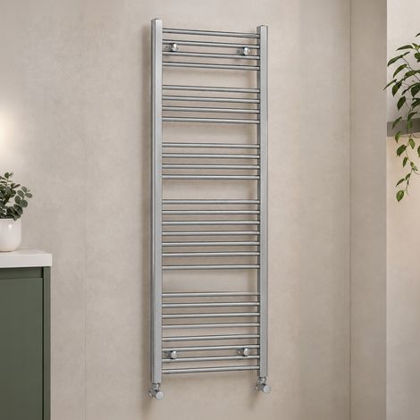Termoarredo bagno H 150 x L 60 cm in acciaio cromo (1/3)