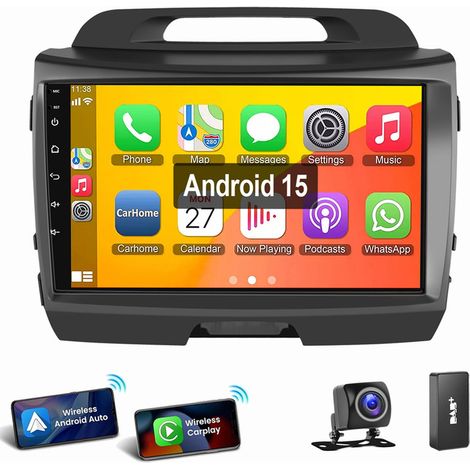 Pour KIA Sportage 3 2010-2016 Android 15 Carplay Autoradio GPS WiFi RDS 4+64G DAB CAM