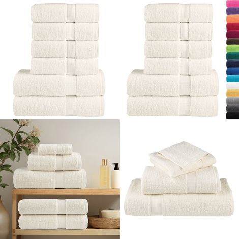 6 tlg. Premium-Handtuch-Set SOLUND Creme 600 g/m² - Baumwolle - Handtücher - Badetücher - Cremefarben - Waschbare Handtücher - Home & Living (1/5)
