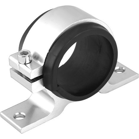 Support de montage de pompe à carburant de voiture en alliage d'aluminium 50mm argent de berceau de pince de filtre unique