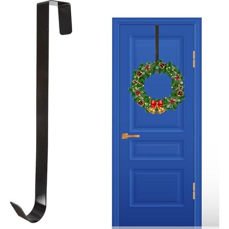 38Cm Metal Wreath Hanger Black