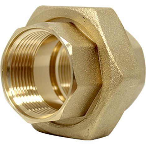 Raccord union 3 pièces laiton femelle 33x42 – Raccordement à visser – Étanchéité parfaite avec joints plats – Sobime (1/4)