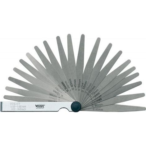 Juego de galgas 100mm tipo abanico 20 hojas INOX.  VOGEL 413107