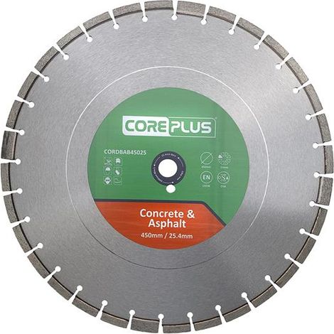 CorePlus Concrete & Asphalt Diamond Blade 450 x 25mm CORDBAB45025