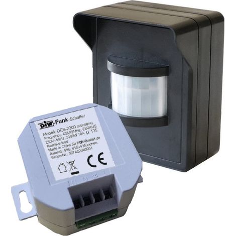 Détecteur de mouvement sans fil IP44 avec récepteur encastré 230V, interrupteur sans fil, interrupteur d'éclairage (1/5)