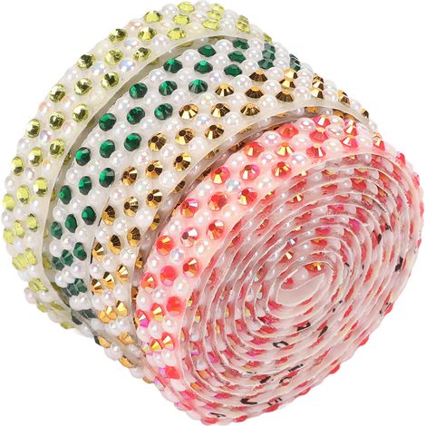 4 rubans autocollants en strass cristal, 1 mètre de ruban autocollant en strass scintillant et raffiné à faire soi-même (1/5)