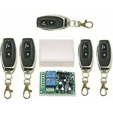 5 x 2CH 433MHZ Télécommande à Canaux/Commutateur à Distance sans Fil + 1x Récepteur, Pour Fenêtres, Entrées, Portes de Garage, Systèmes d’Alarme-LIAIKI (1/5)
