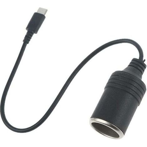 Enowelir Usb C Type C à 12v Voiture Allume-cigare Socket Femelle Câble d’alimentation