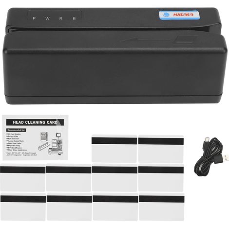 Lecteur de carte à bande magnétique 3 pistes, graveur de carte MSR909 compatible Windows 98, XP, Vista (1/5)
