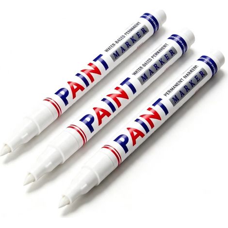 Stylo marqueur blanc imperméable pour pierres tombales, utilisé pour restaurer les inscriptions effacées. (1/3)