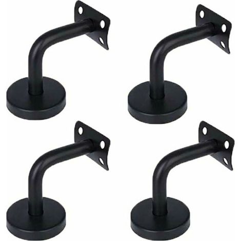 4 Supports de Main Courante - Acier Inoxydable 201 - 60 x 60 mm - Pour Escaliers Couloirs Greniers et Murs Intérieurs (1/4)
