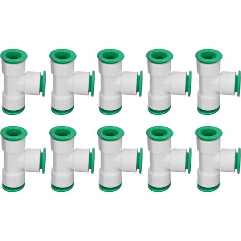 Lot de 10 raccords en T à 3 voies, connexion rapide, adaptateur pour tuyau d'arrosage, diamètre intérieur 20 mm / 0,8 pouce. (1/5)