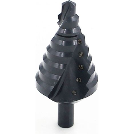 Forêt Étagé Spiral HSS Titane Triangle Conique pour Acier Fin Alésage 10-45 mm (1/4)