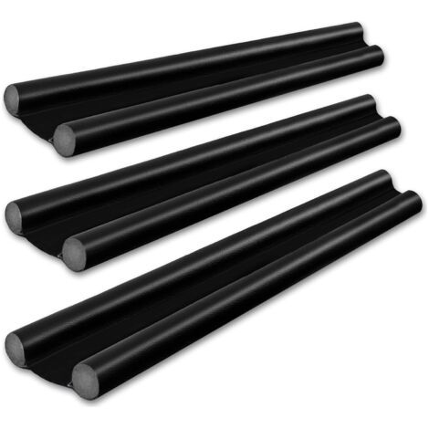 3 pièces Boudin de Porte Double Isolant 96 cm - Bas de Porte Anti Froid et Anti Bruit Lavable - Isolation Porte d'Entrée, Dessous de Porte Boudin Porte d'Entrée Anti Courant d'air, Noir (1/5)
