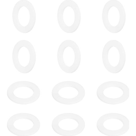 12 - Rondella in PTFE - Guarnizione di tenuta - Resistente alla corrosione e alle temperature estreme - Per rubinetto, tubo e bullone - Bianca - 26x16x2mm (1/5)