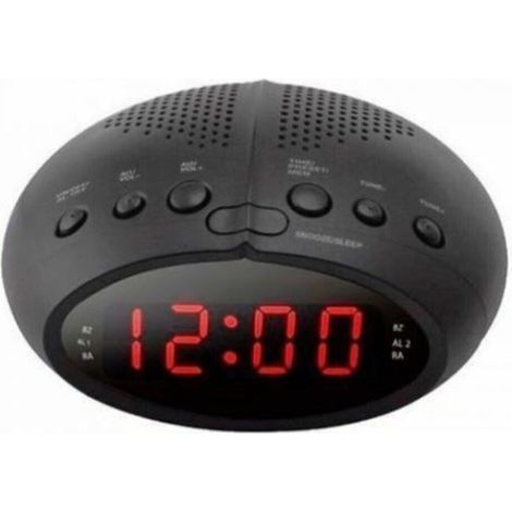 RADIO-RÉVEIL NUMÉRIQUE À ÉCRAN LED ROUGE RADIO-RÉVEIL FM DE CHEVET CR-2466 (1/2)