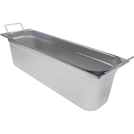 Bac gastronorme GN 2/4 - 150 poignées escamontables en inox REDFOX - GN 2/4-150 U - REDFOX
