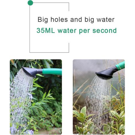 Pistola de riego Mano L12, ABS negro, robusta, 31 cm x 25 cm – 8 litros (270 oz.) con boquillas suaves para plantas delicadas. (1/5)