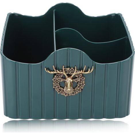 Boîte de Rangement Cosmétique Bureau Grande Capacité Design Élégant Cerf avec 3 Compartiments (1/5)