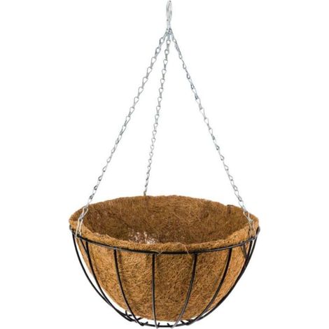 Hängekorb aus Kokosfaser – Gartenserie – Englisch – Durchmesser 30 cm, Höhe 19 cm – Elegantes Design – Einfache Montage