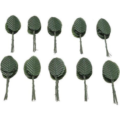 200 feuilles artificielles pour décoration florale : roses, palmiers, bouquets.-Dark Green (1/3)
