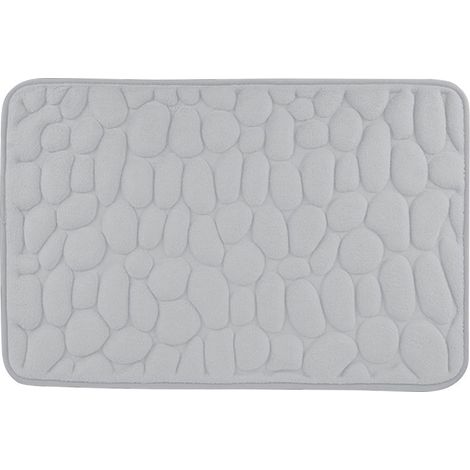 Tapis de bain gris antidérapant et absorbant (1/3)