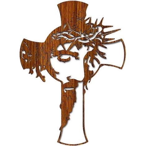 Croix crucifix murale en bois représentant Jésus, pour chambre, salon ou maison.