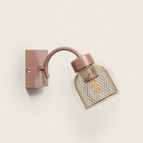 Lampada da Parete Metallo e Vetro Aziel Rosa Incarnato (1/5)