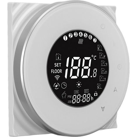 Thermostat intelligent WiFi pour chauffage au sol, commande vocale, systèmes de chauffage électrique, écran tactile LCD VA, 95-240 V (1/5)