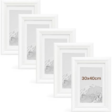 WOLTU 5x Cornice Foto da tavolo da muro 30x40cm, Bianco