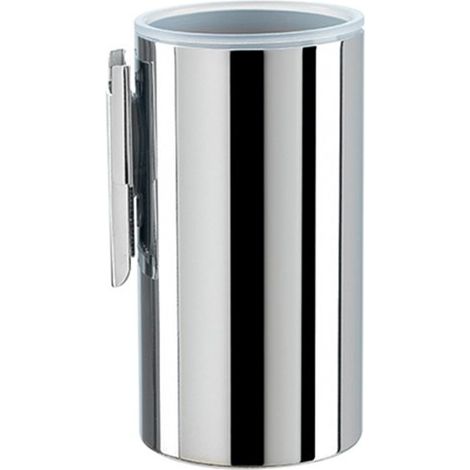 STILHAUS Bicchiere Portaspazzolini Da Muro Hashi Cromo