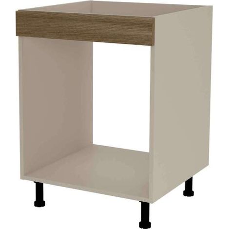 Mueble de cocina para horno en gris cream y nogal noceto. 85 cm(alto)60 cm(ancho)60 cm(largo) (1/2)